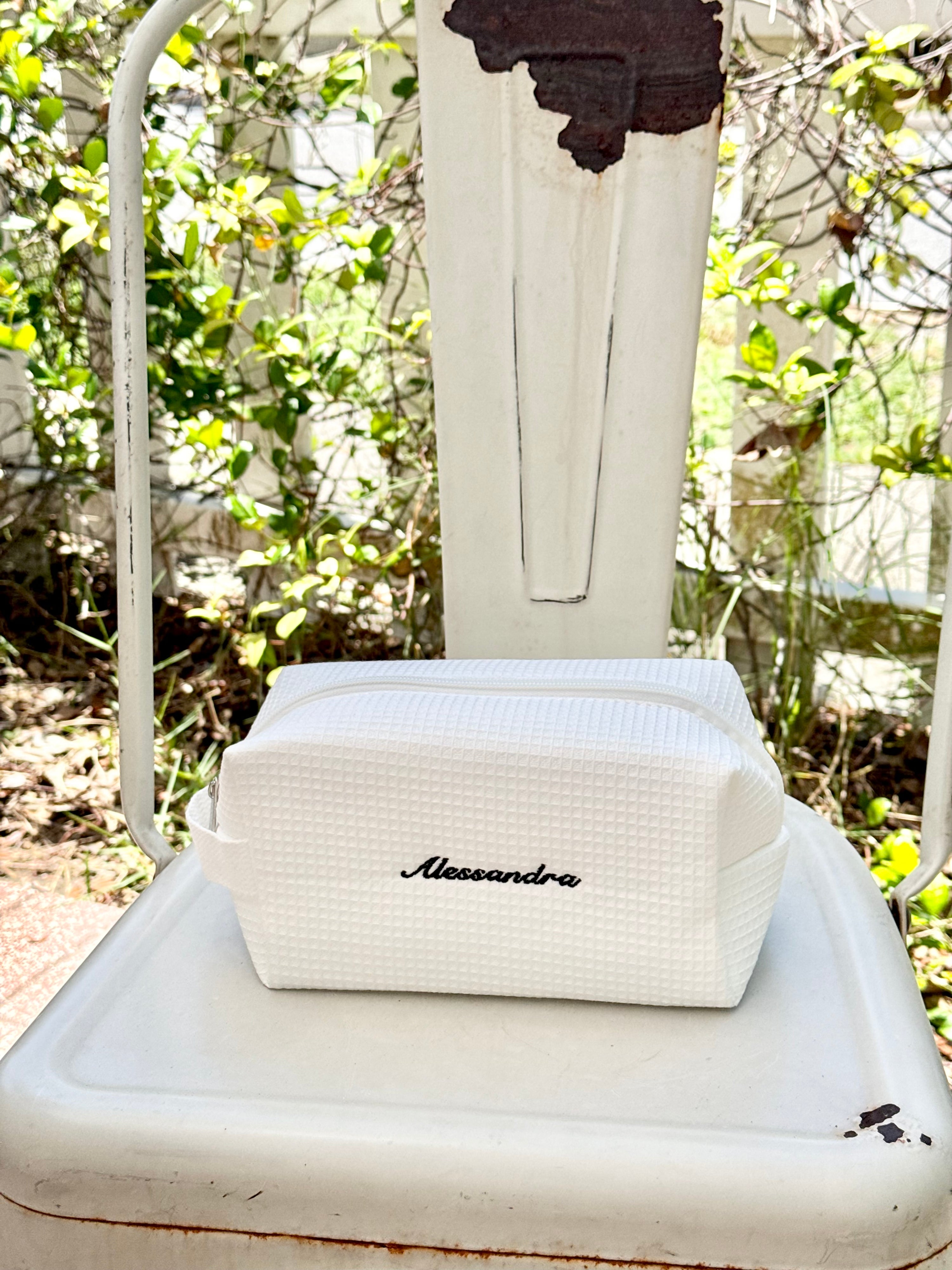 Custom Name Waffle Cosmetic Bag