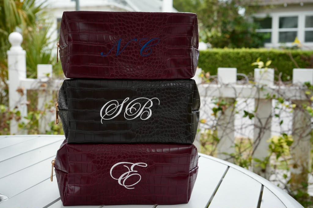 Custom Embroidered Vegan Leather Makeup Bag – Personalized Cosmetic Pouch