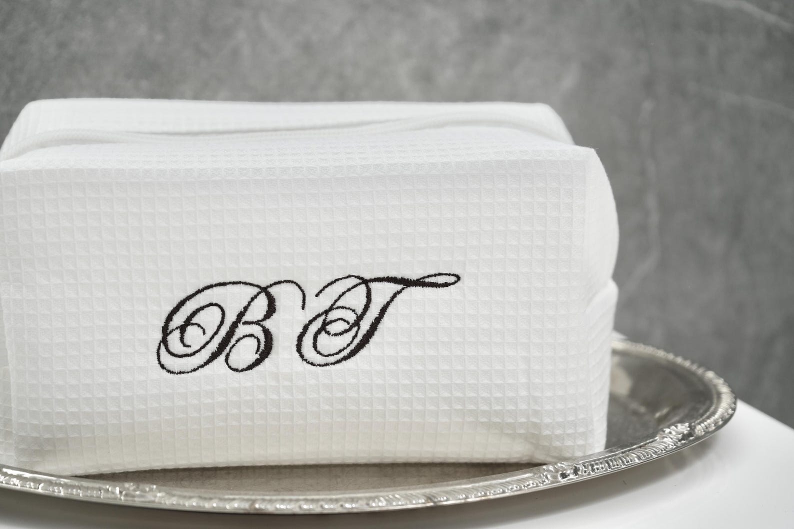Custom Embroidered Monogram Waffle Bag