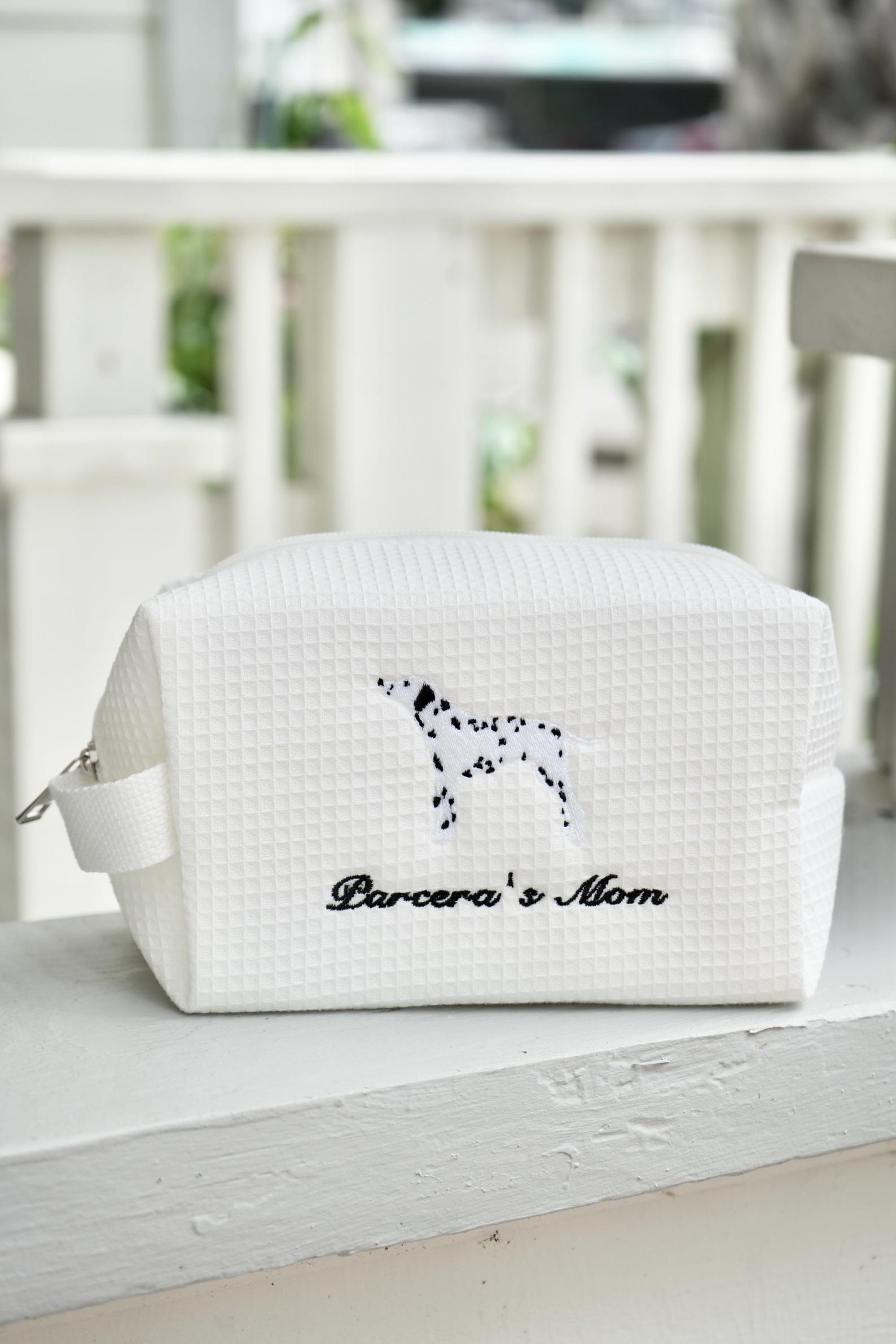 Custom Dog Icon Name Waffle Cosmetic Bag