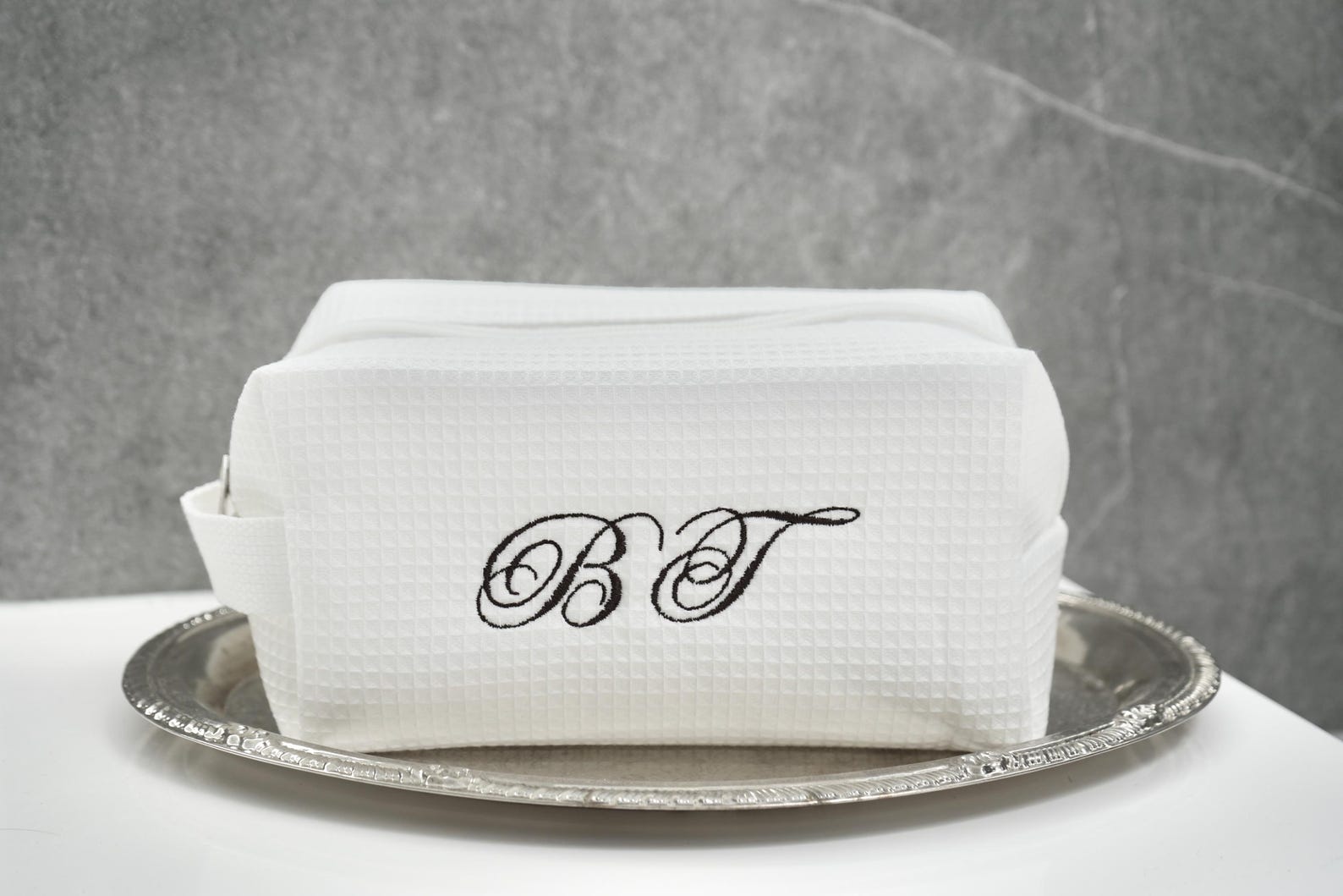 Custom Embroidered Monogram Waffle Bag