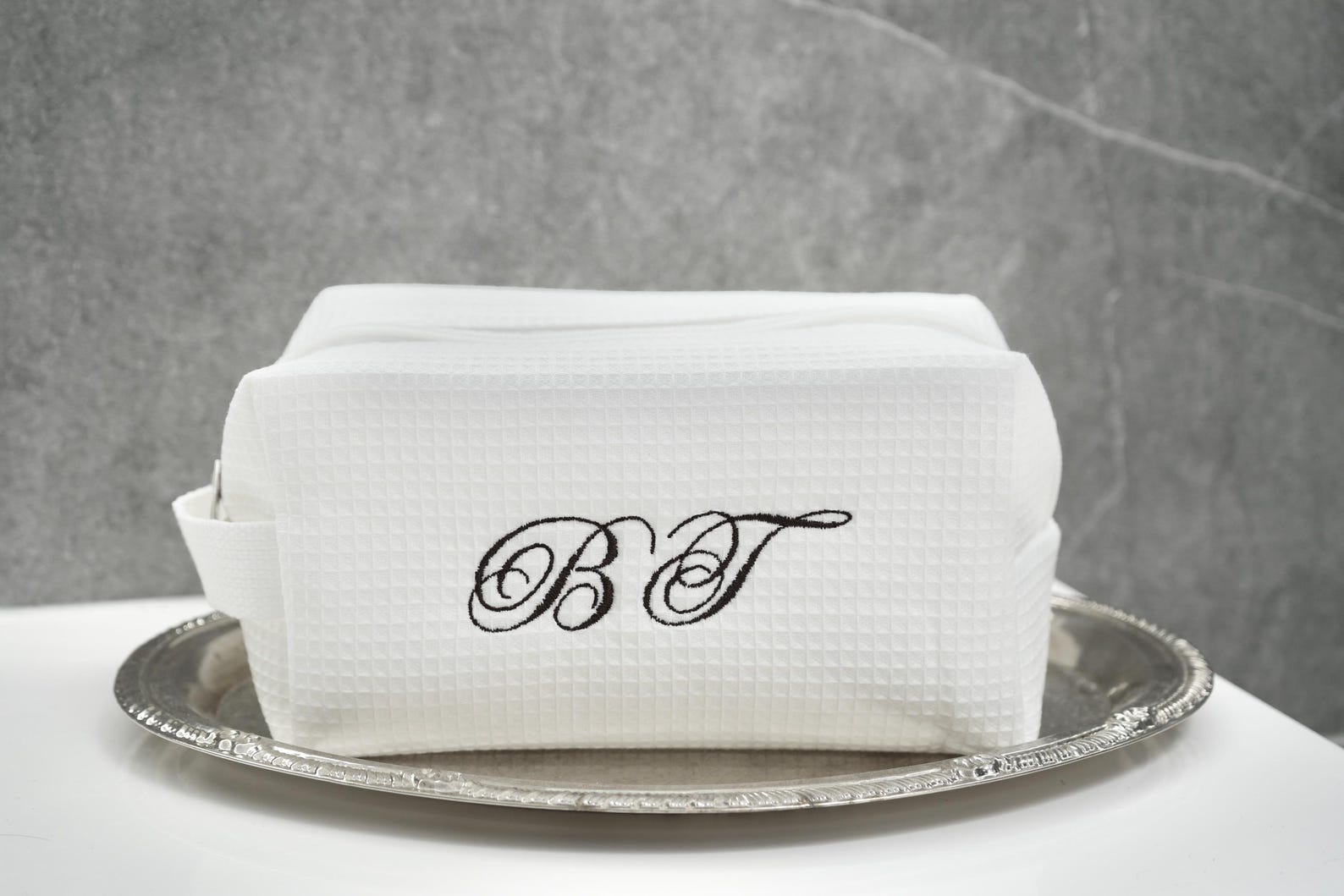 Custom Embroidered Monogram Waffle Bag