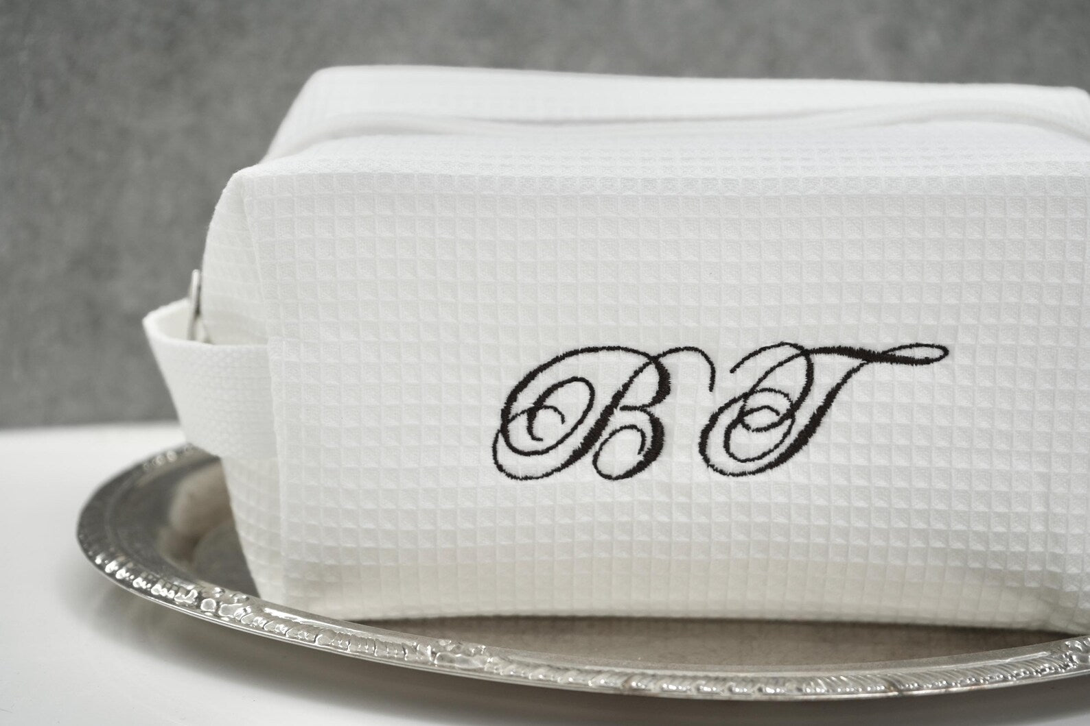 Custom Embroidered Monogram Waffle Bag